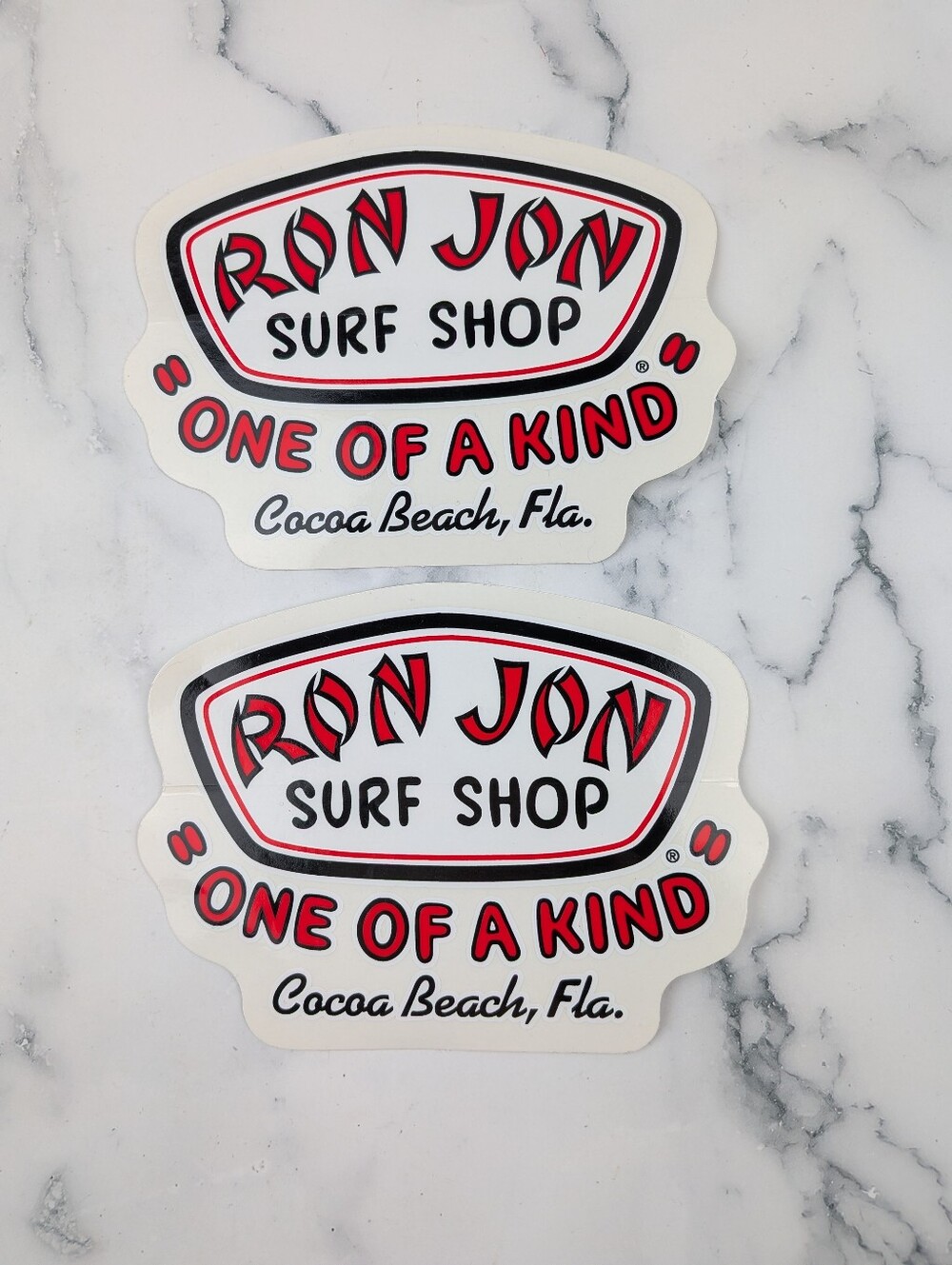 2 Ron Jon Surf Shop Stickers One Of A Kind Cocoa Beach, Florida